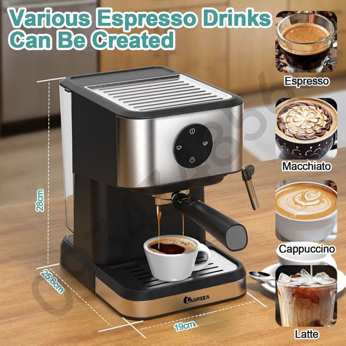 Кавоварка еспресомашина рожкова IAGREEA 3050 20 Бар 1050 Вт Кавомашина