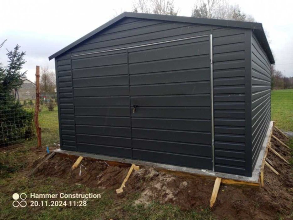 Garaż blaszany 4x5. Wzmocniony PROFILAMI. Producent. SZYBKA REALIZACJ