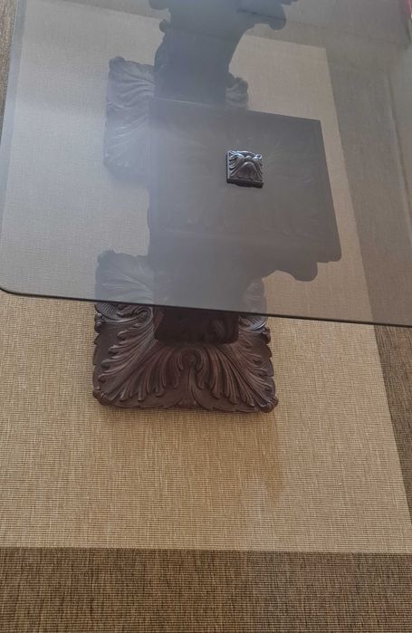 Coffee Table – Wooden Legs and Glass Top64332157938561121