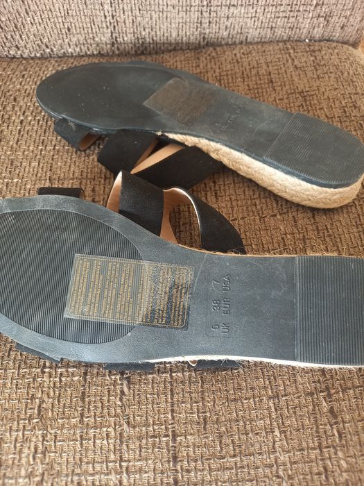 Nowe czarne klapki espadryle eko skóra zamszowa r38 Primark