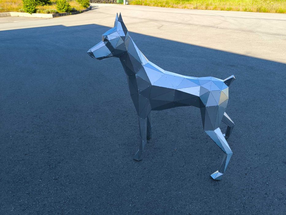 LINDO CÃO  ART METAL DECORAÇÃO JARDIM ESTATUA