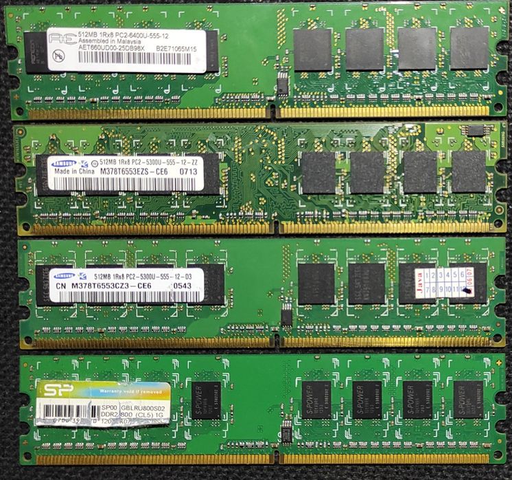 Оперативная память DDR2-512Mb,1Gb DDR1-1Gb SDRAM-64Mb,256Mb DDR3-4Gb