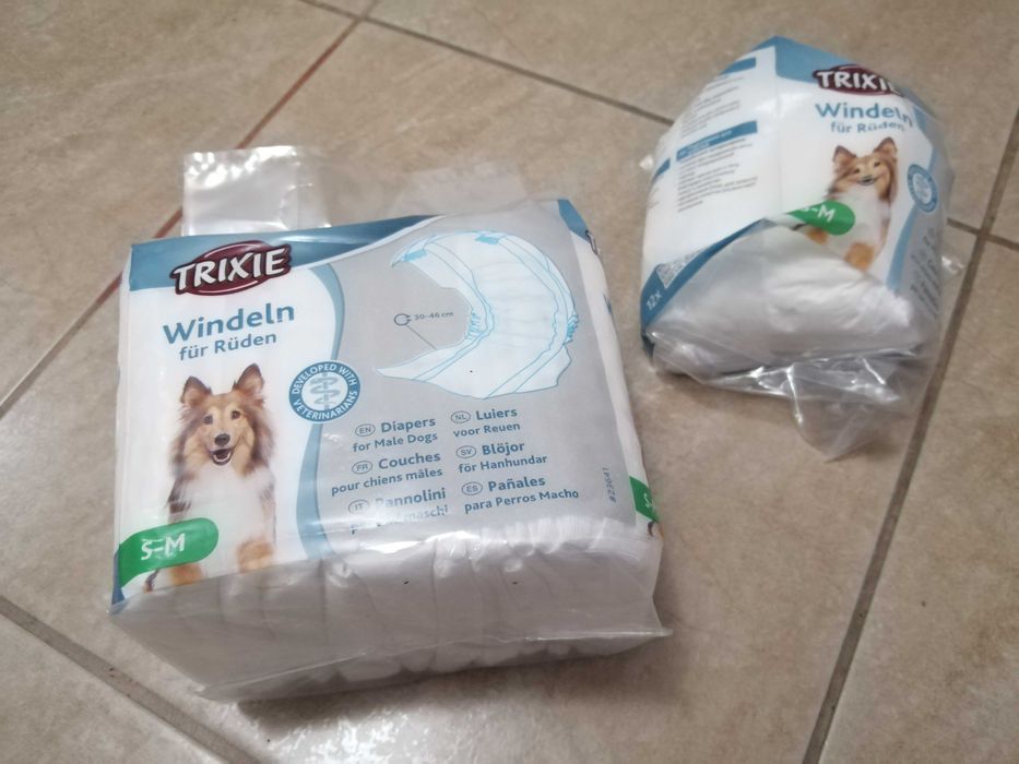 15 Fraldas para cão (Tamanho S/M) - Portes grátis