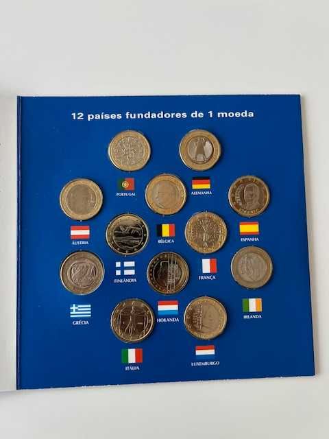 conjunto com 21 set de moedas de euro