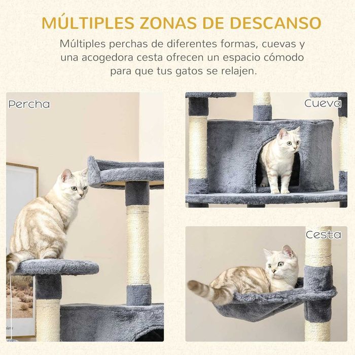PORTES GRÁTIS - Arranhador para gato, rascador, cat tree 60x60x200cm