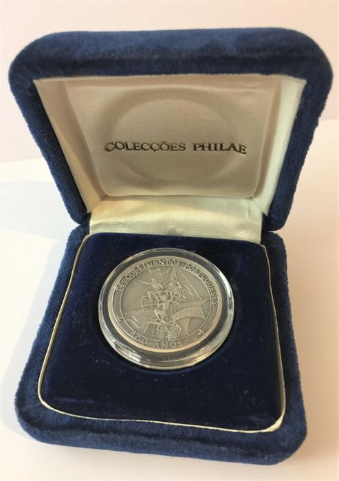 medalha em prata - Descobrimentos Portugueses 500 Anos, em estojo