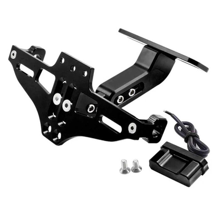 Suporte de Matrícula Universal CNC Alumínio com Luz LED para Moto
