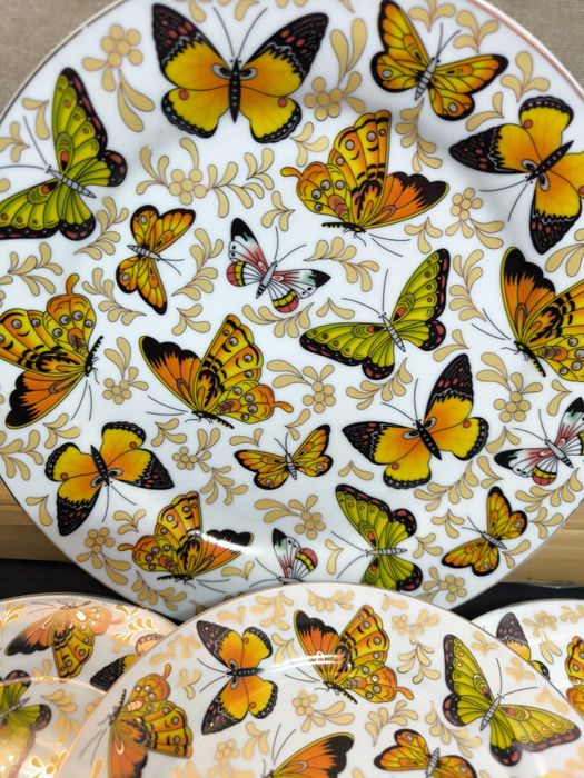 Jogo Pratos Borboletas - Porcelana
