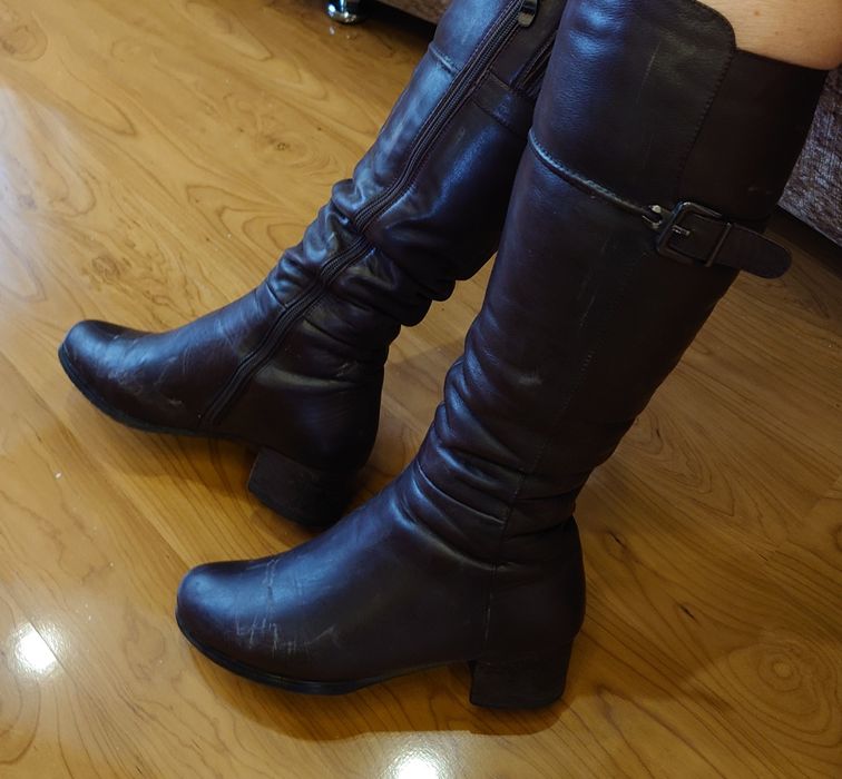 Сапоги кожаные,бу