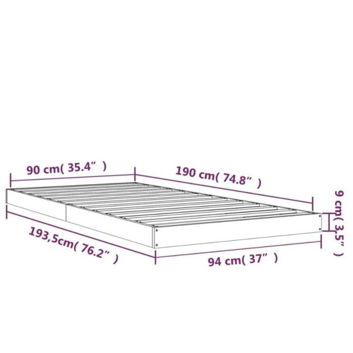 Cama de solteiro de chão 90x190 (Montessori) Nova