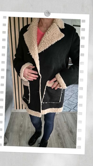 Zara L kurtka futerko kożuch  kożuszek baranek