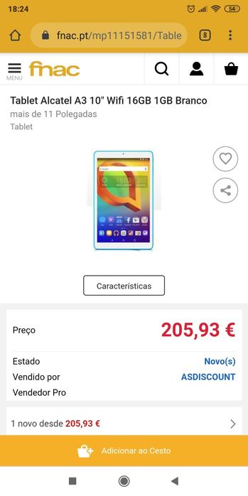 Alcatel a3 com teclado