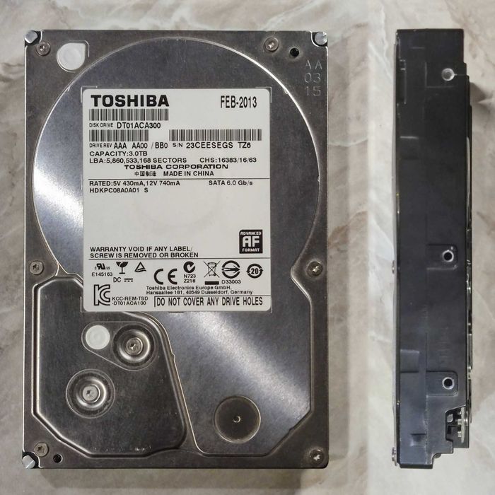 HDD Toshiba 3Tb (з бед блоками)