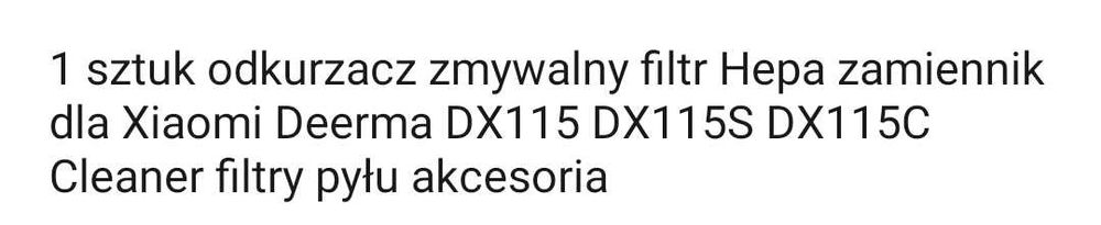 Filtr  odkurzacz Xiaomi Deerma