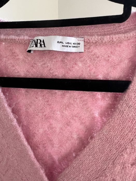 Casaco de malha rosa Zara