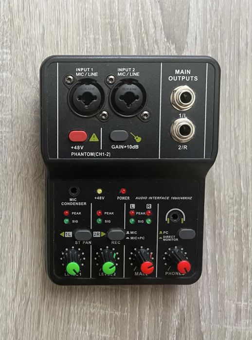 DNA MIX 2 mikser analogowy 2 kanałowy Hi-Z interfejs audio USB