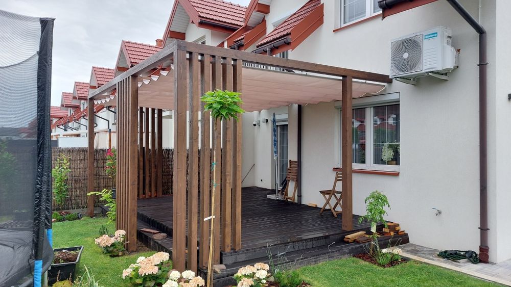 Pergola tarasowa. . Zadadzenie.Taras.