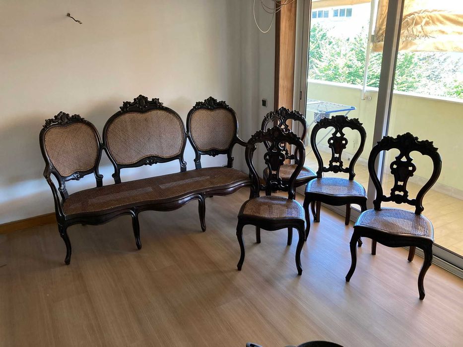 Conjunto de sala completo em palhinha