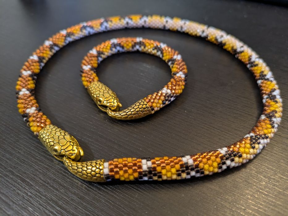 Conjunto de colar e colar, trabalho manual