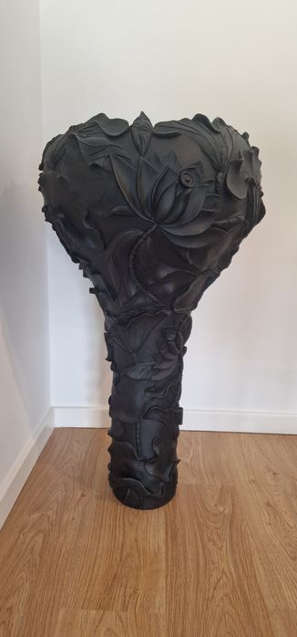 Vaso preto design flores
