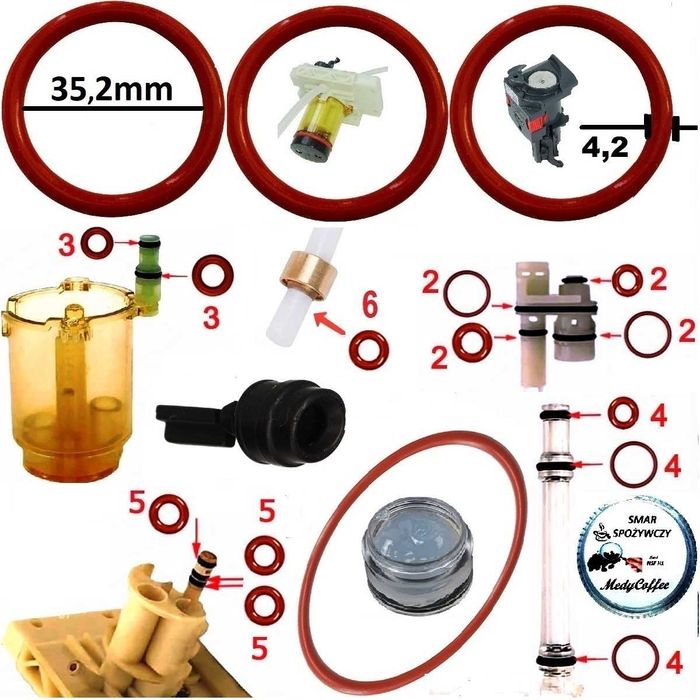 Zestaw Uszczelek infuzora Do Delonghi