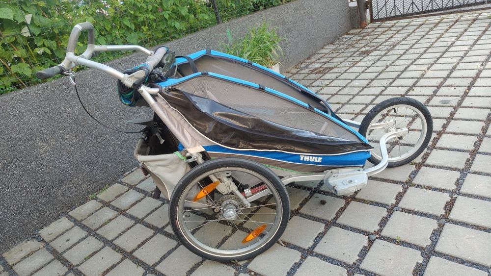 Przyczepka wózek biegowy thule charkot  cx 2 dla rodzeństwa + hamak