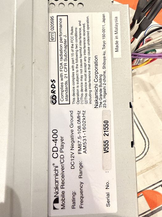 Nakamichi CD-400 – High-End Car Audio – Caixa + Comando – 300€