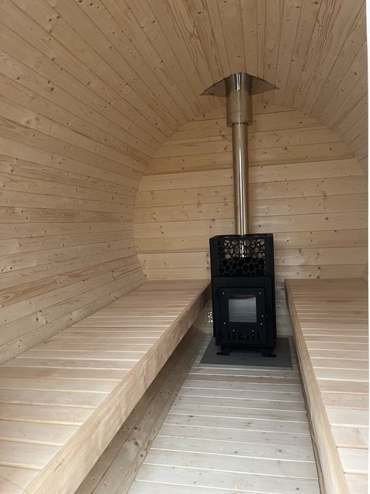 Sauna Ogrodowa Beczka 300cm z Przedsionkiem + Piec