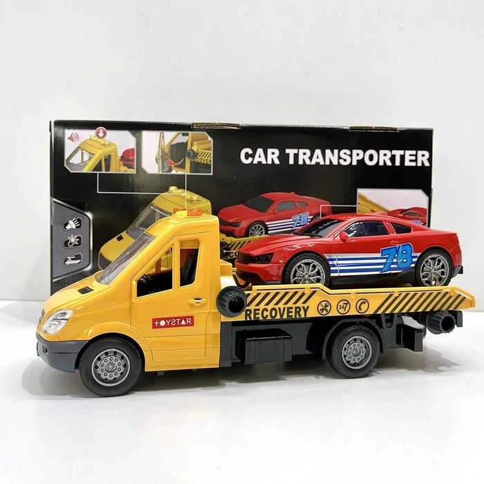 Спецтехніка Евакуатор інерція звуки підсвічування  Жовтий (666-66 P)