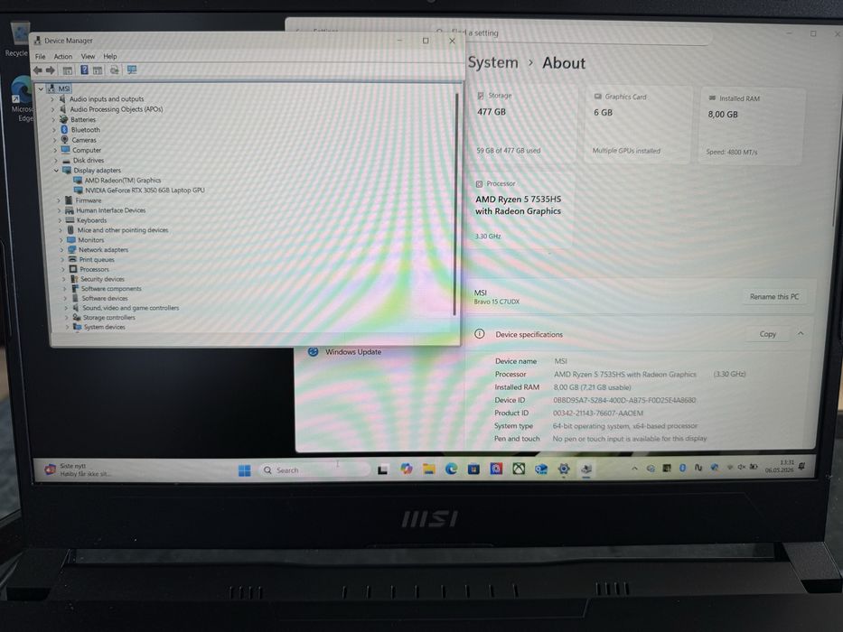 Ноутбук MSI Bravo 15 C7UDX