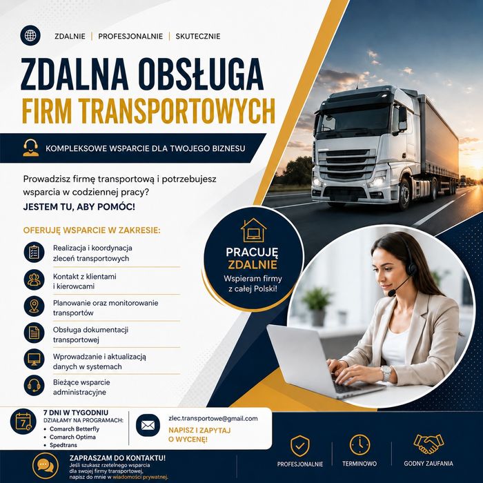 Zdalna obsługa firm transportowych
