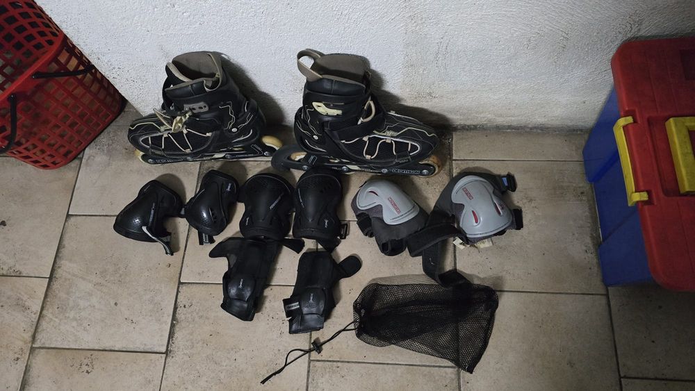 Patins decathlon n 42.5 joelheiras e cotoveleires