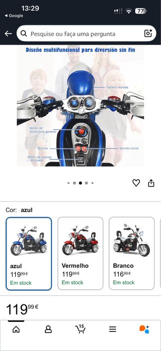 Mota eletrica para crianças