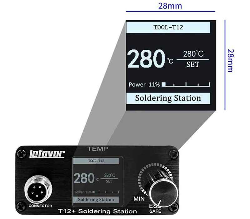 Паяльна станція Lefavor T12+ на жалах Т12, два жала в комплекті