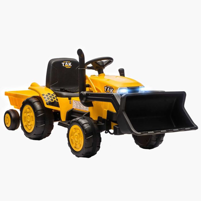 Trator Elétrico para Crianças com Reboque e Pá 12V Motor Duplo