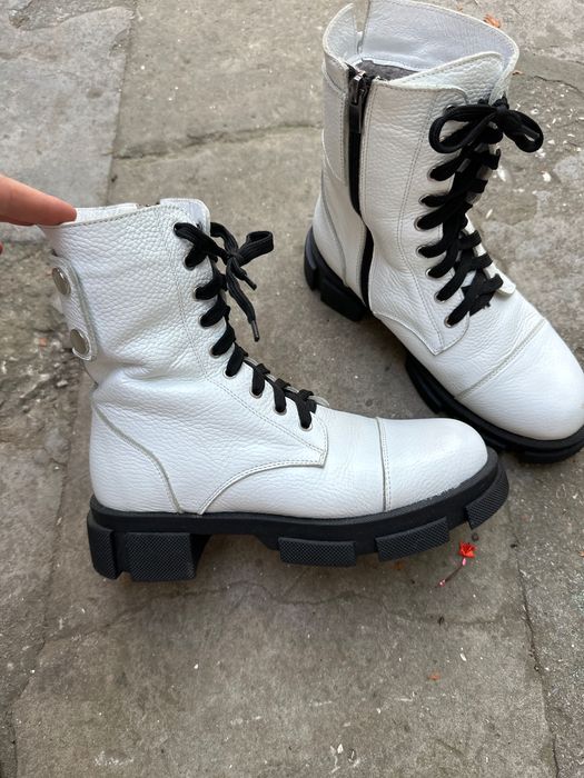 Берцы белые 39 размер кожа