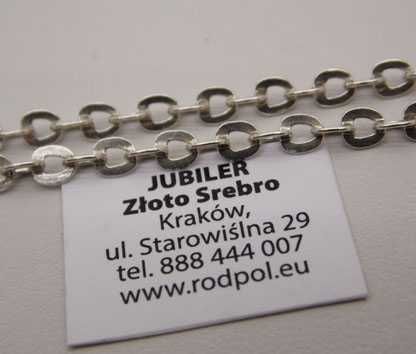 Srebrny łańcuszek ankier owalne ogniwa 43 cm. 3,2 mm.