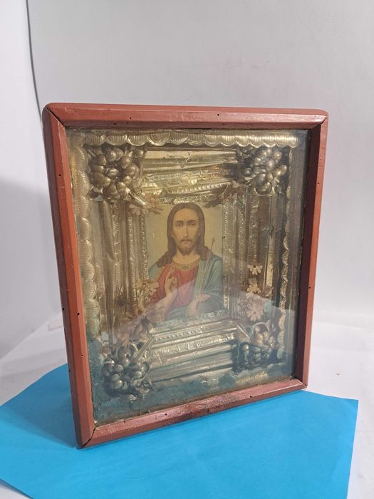 Икона,  Иисус Христос,  Вседержатель,  в Окладе, старая