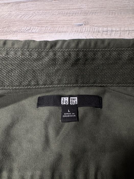 Сорочка Uniqlo фланель хакі casual тактична сорочка military outdoor