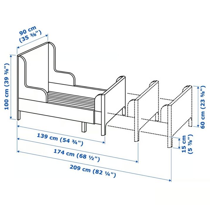 Cama BUSUNGE Ikea criança + colchão
