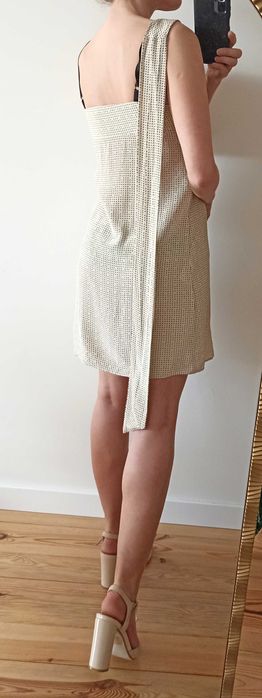 Beżowa jedwabna sukienka mini Katia Giannini vintage