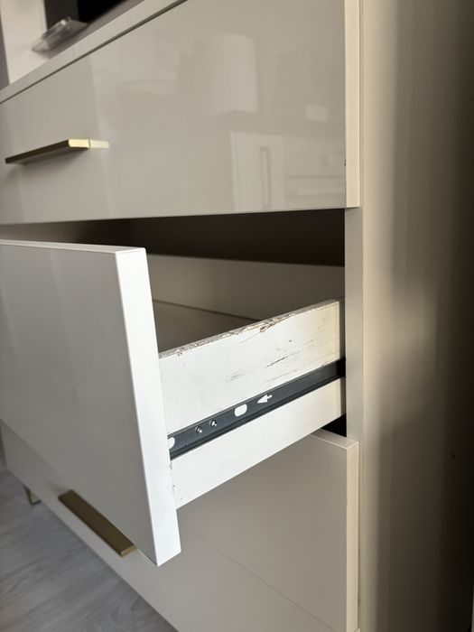 Komoda biała połysk, szuflady