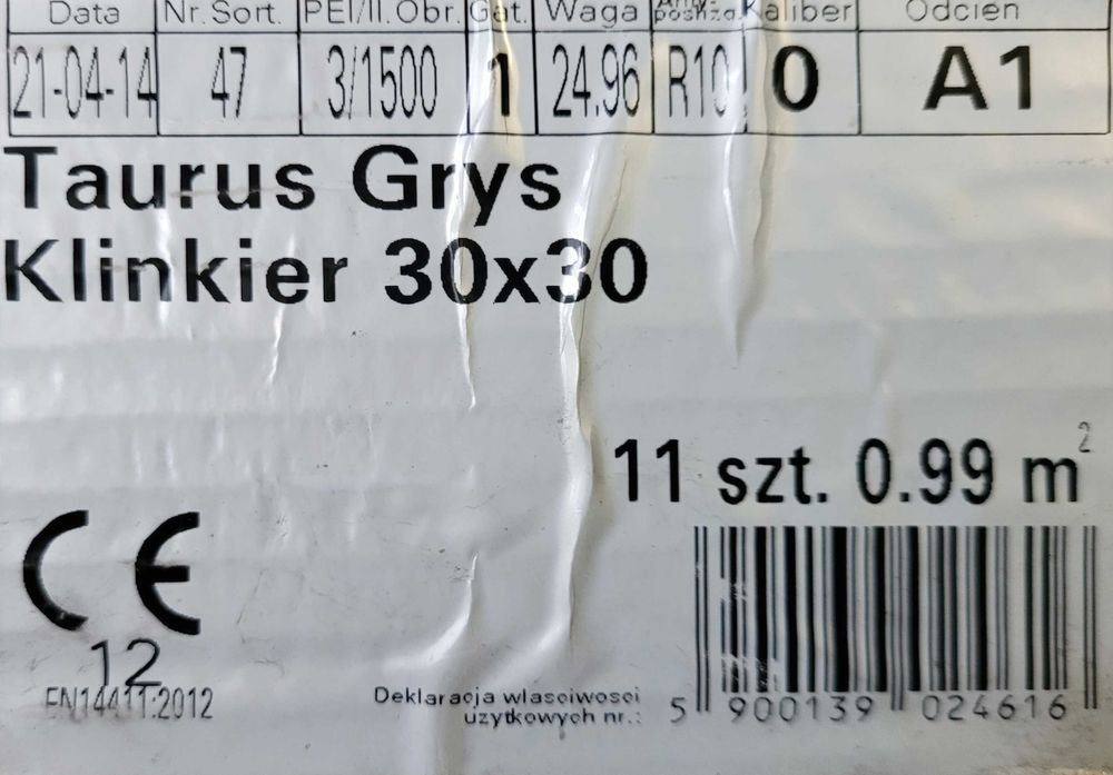 Płytki PARADYŻ Taurus Grys Klinkier 30x30x1,1 - kolor brązowy - 9.8 m2