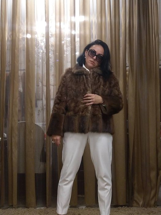 Casaco em pêlo verdadeiro de Vison