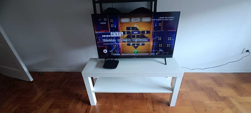 Móvel TV, branco, 90x26x45 cm NOVO