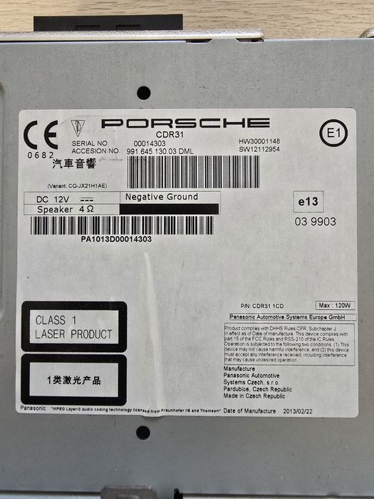 Radio Porsche CDR 31
| .