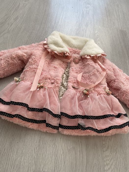 Futerko kurtka dla dziewczynki chrzciny