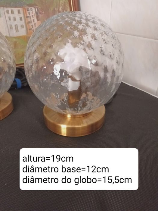 Par de candeeiros de mesa + oferta de castiçal cristal