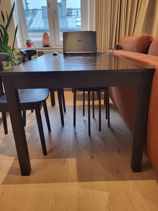 IKEA BJURSNÄS stół + 4 krzesła STEFAN | czarno-brązowy