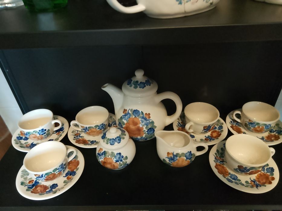 art deco piękny serwis do kawy prl